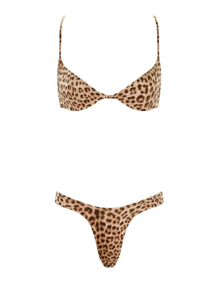 Leopard Suede "U" Bikini Bottom - LeopardSuede - Designer Two-piece Bottoms | Monica Hansen Beachwear