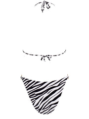 Wild Stripes Simple Swimsuit Top with Metal Ring