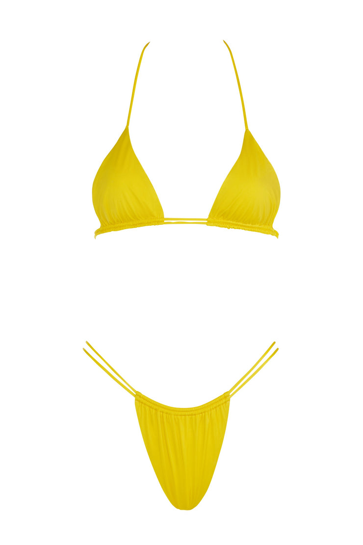 Backless triangle bra multi-position MONICA palm tree yellow
