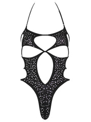 Starlight cut out mesh one piece with crystals all over