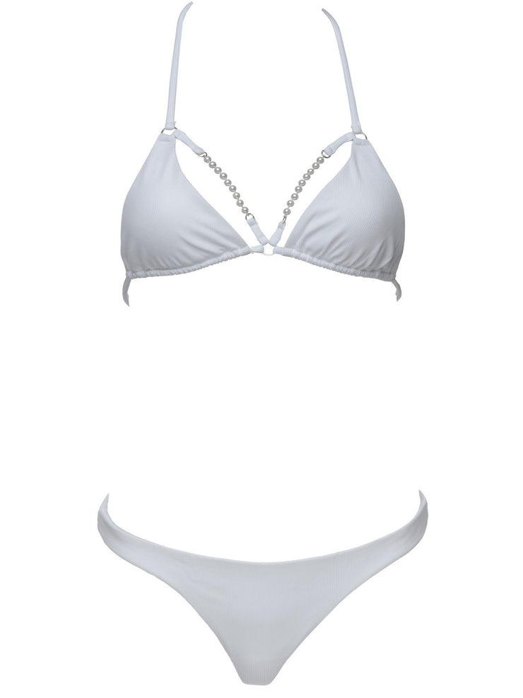 Forever Pearls Smooth Jeweled Front Bikini Top – Monica Hansen Beachwear