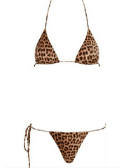 That 90's Vibe Leopard Padded Triangle Top - High Fashion Bikini Tops | Monica Hansen Beachwear