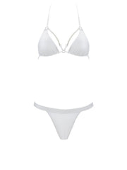 Forever Pearls Smooth Capri Bikini Bottom - White - Designer Bikini Bottoms | Monica Hansen Beachwear