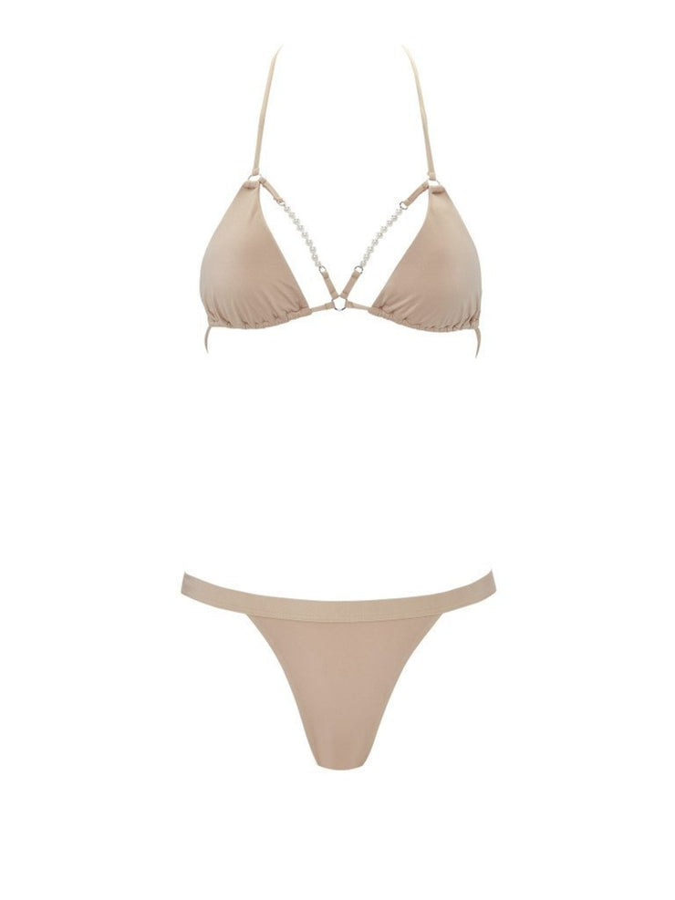 Forever Pearls Smooth Capri Bikini Bottom - Sand - High End Bikini Bottoms | Monica Hansen Beachwear