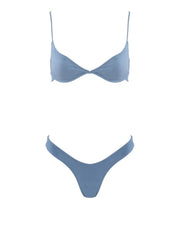 Start Me Up Underwire Suede Bra Swimsuit Top - BlueSuede - Sexy Bathing Suit Tops | Monica Hansen Beachwear