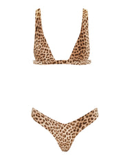 That 90's Vibe Leopard Suede "V" Bikini Bottom - LeopardSuede - High Fashion Swimsuit Bottoms | Monica Hansen Beachwear