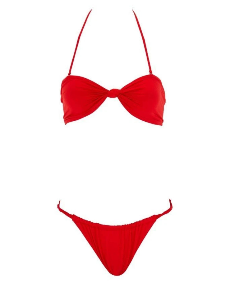 Start Me Up Twisted Side Ribbon Bottom - Luxury Swimsuit Bottoms | Monica Hansen Beachwear