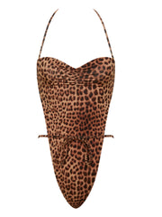 Bardot Strapless One Piece Swimsuit - Leopard - Designer Swimsuits | Monica Hansen Beachwear