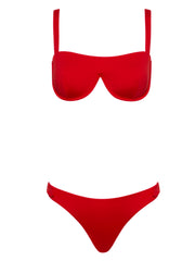 Retro Girl Bikini Bra Top - Red - High Fashion Swimsuit Tops | Monica Hansen Beachwear