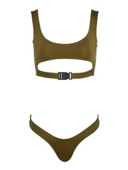 Slay Babe Swimsuit Sports Bra - SafariGreen - High End Bikini Tops | Monica Hansen Beachwear