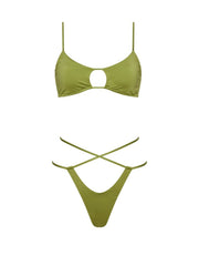Havana String Tie U Bikini Bottom - Green - Sexy Swimsuit Bottoms | Monica Hansen Beachwear