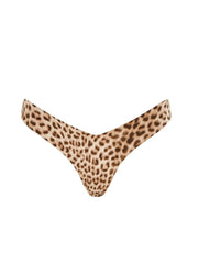 That 90's Vibe Leopard Suede "V" Bikini Bottom - - High End Bikini Bottoms | Monica Hansen Beachwear