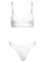 Glamazon Bikini Bottom - White - High Fashion Two-piece Bottoms | Monica Hansen Beachwear