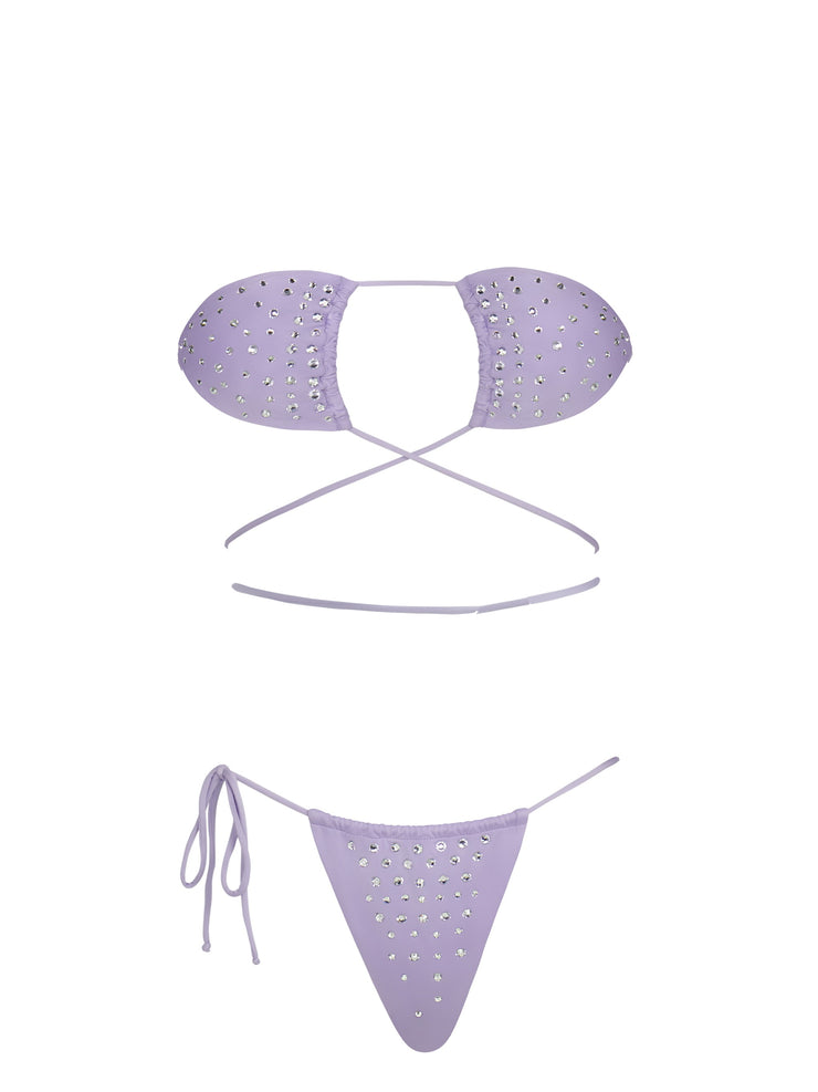 Starlight One Side Colored String Tie Bottom with Crystals
