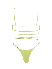 Starlight U Connector Underwire Bra Top with Multicolor Crystals on Straps and Front Details