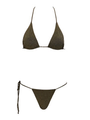 St. Tropez String Bikini Bottom - BlackGoldStripe - Luxury Bathing Suit Bottoms | Monica Hansen Beachwear