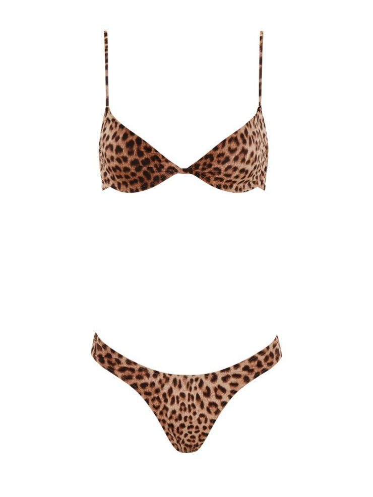 That 90's Vibe Leopard "U" Bikini Bottom - Leopard - High Fashion Swimsuit Bottoms | Monica Hansen Beachwear