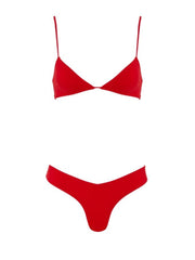 That 90's Vibe Demi Bra Bikini Top - Red - High End Bikini Tops | Monica Hansen Beachwear
