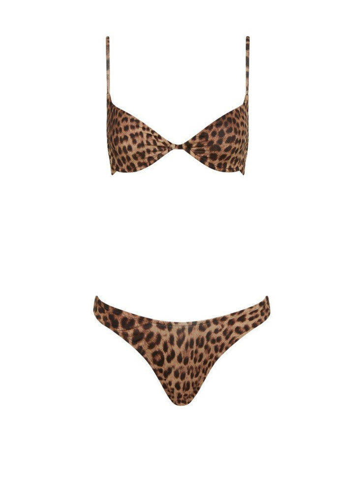 Start Me Up Underwire Demi Bra Bikini Top - Leopard - Designer Bikini Tops | Monica Hansen Beachwear