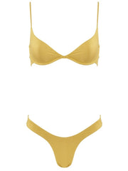 Start Me Up Suede "U" Bikini Bottom - YellowSuede - Sexy Swimsuit Bottoms | Monica Hansen Beachwear