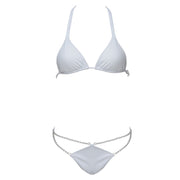 Forever Pearls Jeweled Bikini Bottom - WhiteRibbed - Luxury Bathing Suit Bottoms | Monica Hansen Beachwear