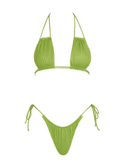 Lurex Green Rectangle Bikini Top