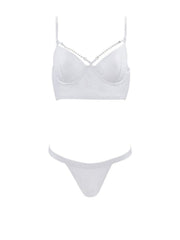 Forever Pearls Ribbed Capri Bikini Bottom - WhiteRibbed - High End Bikini Bottoms | Monica Hansen Beachwear