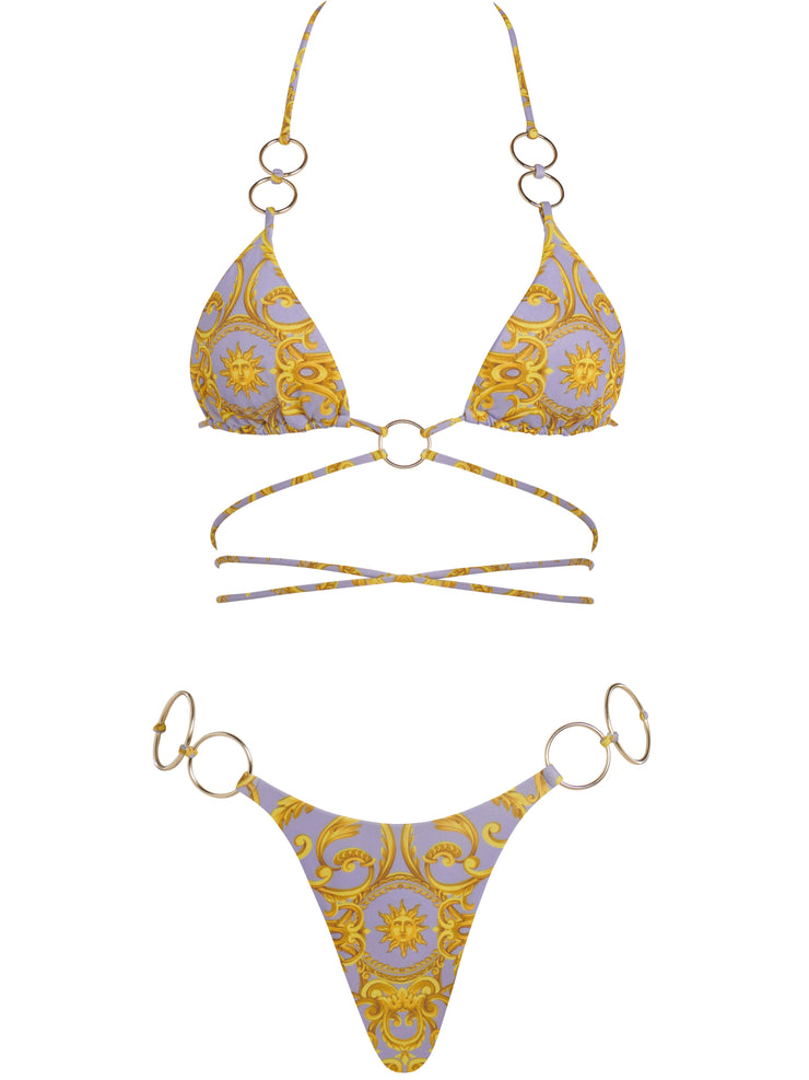 Criss Cross Swimsuit Top with Metal RIngs - Sun Kissed
