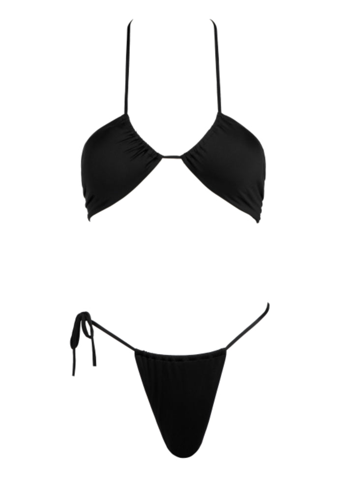 Bond Girl String Bikini Bottom Black – Monica Hansen Beachwear