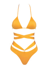Bond Girl Sunflower Bikini Bottom with Wide Criss Cross Straps