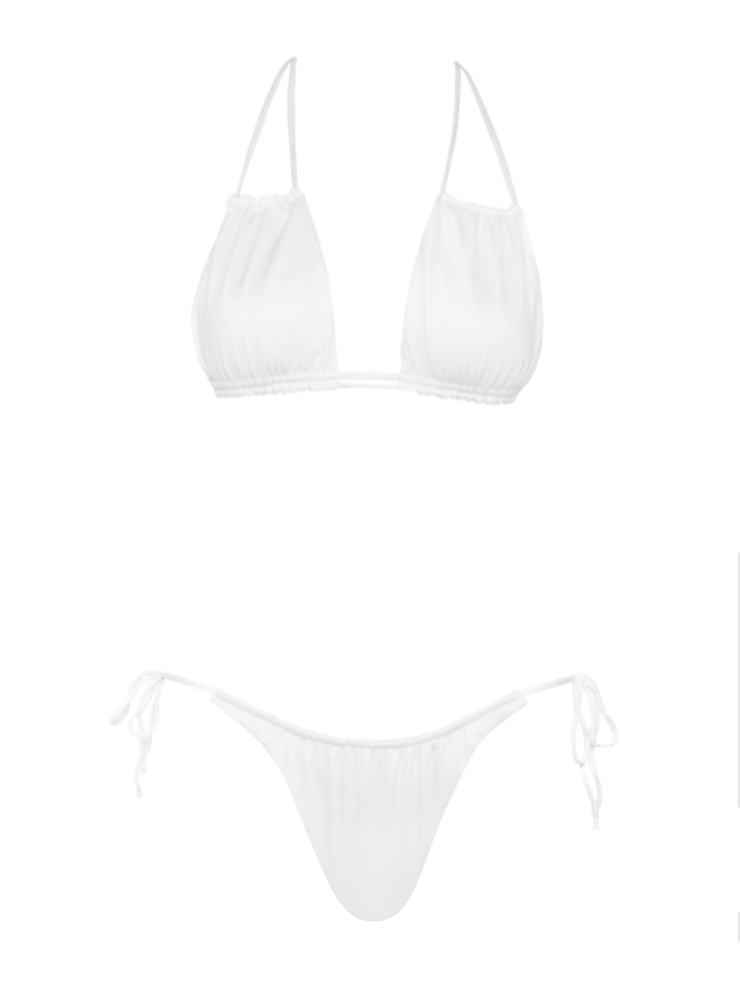 Miami Vice High Cut String Bottom White – Monica Hansen Beachwear