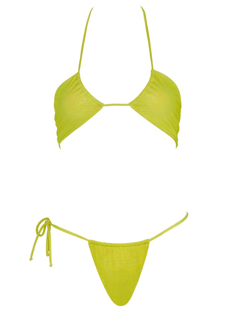 Lurex Halter Bikini Top Yellow – Monica Hansen Beachwear